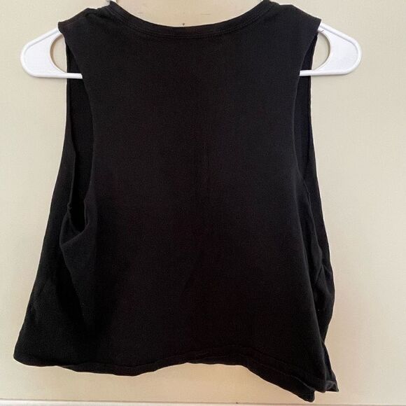Miken Flow Womens Black Warrior Crop Top Muscle Tee Size Large Activewear Fitnes - Picture 2 of 3